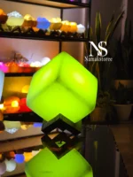 آباژور سنگ نمک کوبیک قطر 12 | دکور لوکس با نور گرم - تصویر 7