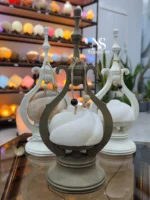 آباژور فانوس با سنگ نمک طرح گل - تصویر 2