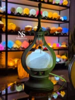 آباژور فانوس با سنگ نمک طرح گل - تصویر 4