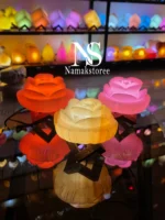 آباژور سنگ نمک طرح رز - تصویر 4