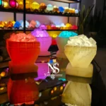 آباژور سنگ نمک مربع با پایه نمک