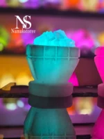 آباژور سنگ نمک مربع با پایه نمک - تصویر 6